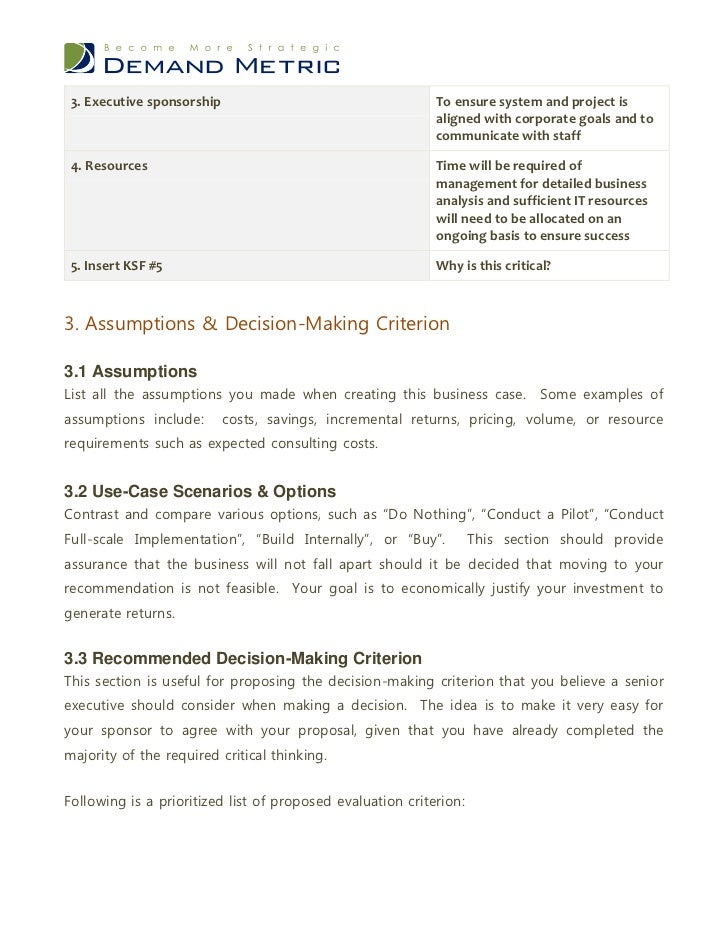 crm business case template