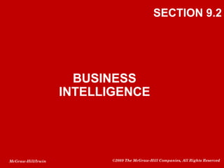 SECTION 9.2 BUSINESS INTELLIGENCE 