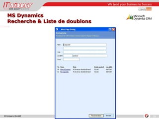 MS Dynamics Recherche & Liste de doublons 