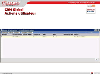 CRM Siebel Actions utilisateur 