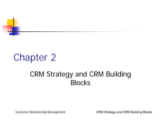 Chapter 2
         CRM Strategy and CRM Building
                    Blocks


Customer Relationship Management   CRM Strategy and CRM Building Blocks
 