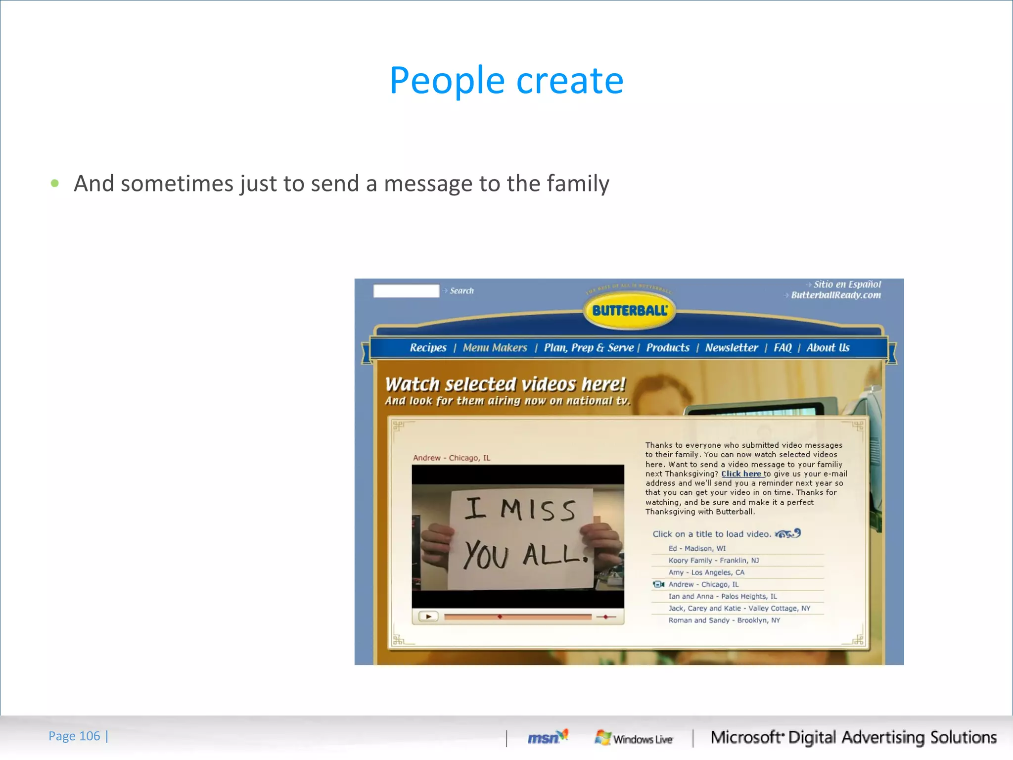 People create And sometimes just to send a message to the family Page   | 
