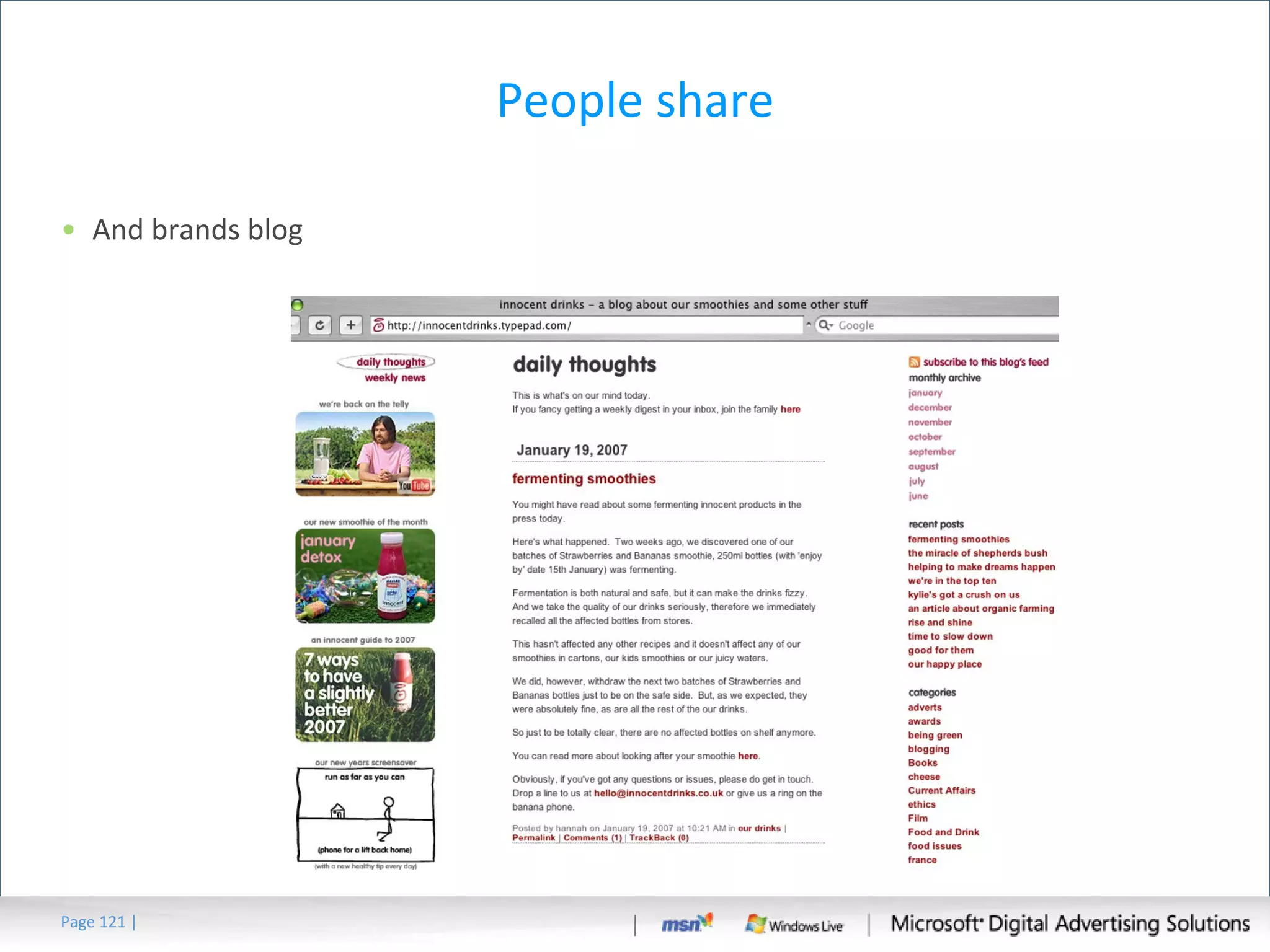 People share And brands blog Page   | 