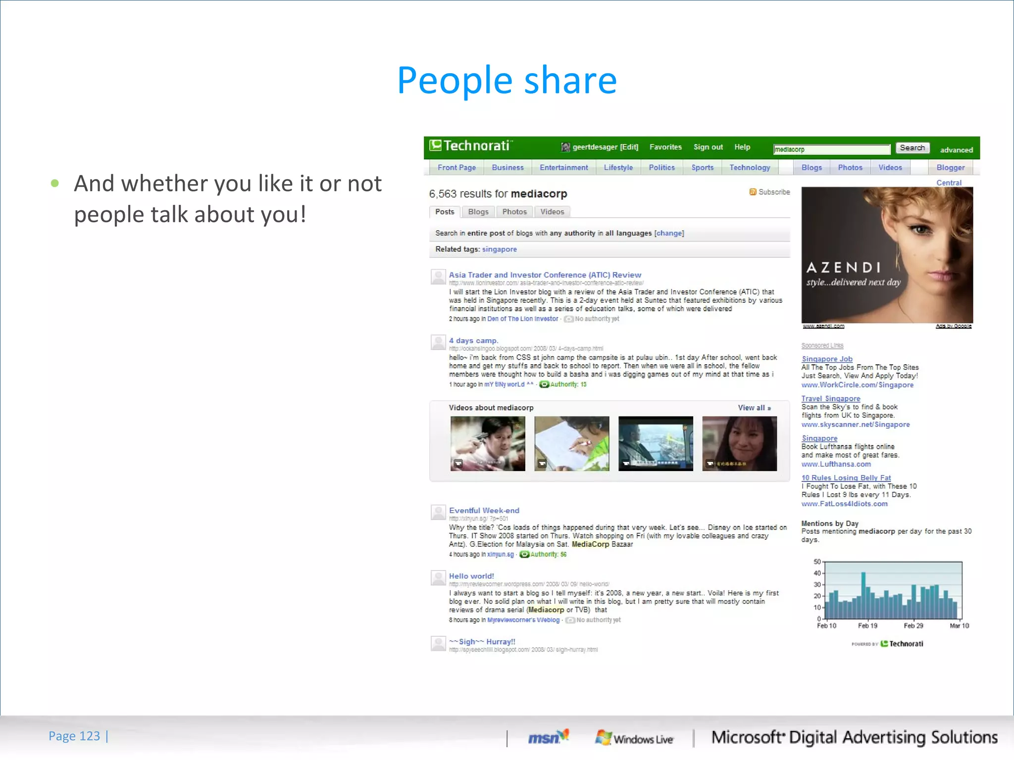 People share And whether you like it or not people talk about you!  Page   | 