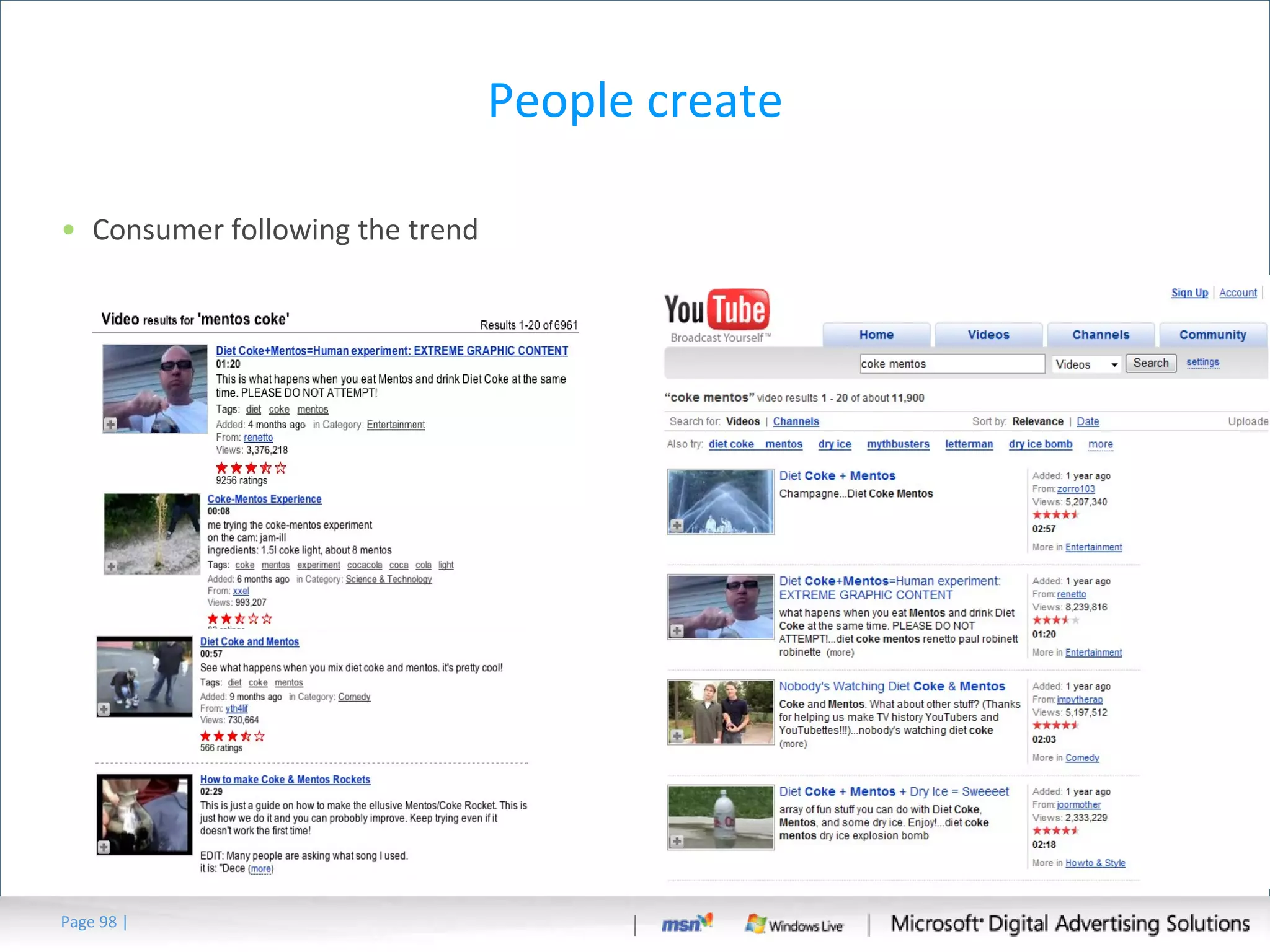 People create Consumer following the trend Page   | 