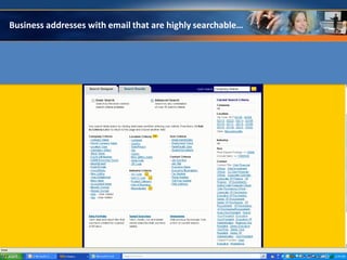 Business addresses with email that are highly searchable…
 