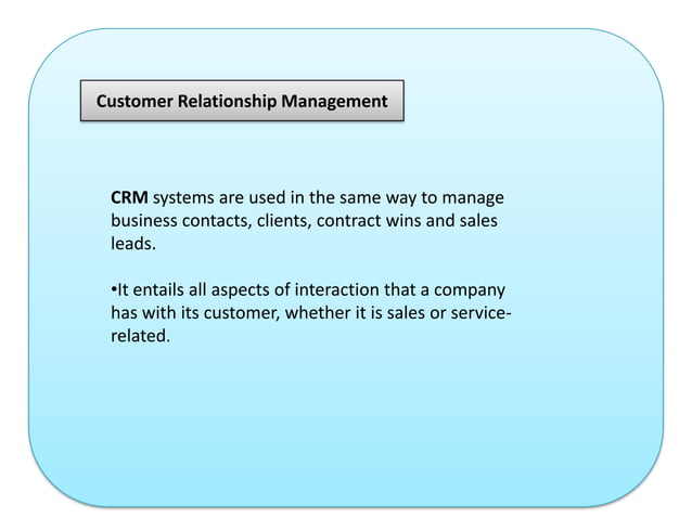 Customer Relationship Management Definition PPT