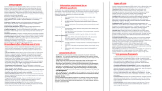 Customer Relationship Management (CRM) programs are software solutions
designed to help businesses manage interactions and relationships with their
customers. These programs provide tools and features to assist in organizing
customer data, tracking interactions, managing sales processes, and improving
customer engagement. CRM programs are used by various departments within a
company, including sales, marketing, and customer support, to enhance customer
satisfaction and streamline operations.
Key features of CRM programs typically include:
1.Contact Management: Storing and organizing customer information, such as
names, addresses, phone numbers, and email addresses, in a centralized
database.
2.Interaction Tracking: Recording and tracking customer interactions, including
emails, phone calls, meetings, and social media interactions, to maintain a
complete history of customer engagements.
3.Lead and Sales Management: Managing leads and sales opportunities by
tracking potential customers, sales stages, and forecasted revenue.
4.Pipeline Management: Visualizing and managing the sales pipeline, which shows
the progress of deals through various stages, helping sales teams prioritize and
close deals.
5.Marketing Automation: Integrating marketing efforts by automating campaigns,
managing leads, and tracking responses to improve targeted marketing strategies.
6.Customer Support and Service: Managing customer support requests, tracking
issues, and providing a platform for support agents to communicate with
customers and resolve problems efficiently.
7.Reporting and Analytics: Generating reports and insights based on customer
data and interactions to make informed business decisions.
crm program
Effectively using a Customer Relationship Management (CRM) system requires
careful planning, implementation, and ongoing management. Here are the
essential steps and considerations to lay the groundwork for effective use of
CRM:
1.Set Clear Objectives: Define what you want to achieve with your CRM system.
Whether it's improving customer satisfaction, increasing sales, or enhancing
marketing campaigns, having clear objectives will guide your CRM strategy.
2.Choose the Right CRM Solution: Select a CRM program that aligns with your
business needs, size, and budget. Consider factors like user interface, scalability,
customization options, and integration capabilities.
3.Data Clean-Up and Migration: Before implementing CRM, clean and organize
your existing customer data. Migrate relevant data from spreadsheets, legacy
systems, or other databases to the new CRM system.
4.Customization and Configuration: Tailor the CRM system to match your
specific processes. Customize fields, workflows, and reports to ensure the system
reflects how your business operates.
5.User Training: Provide comprehensive training to your team members who will
be using the CRM. Ensure they understand how to input and access data, track
interactions, and utilize the system's features effectively.
6.Data Quality Management: Emphasize the importance of accurate and up-to-
date data. Implement data validation rules and establish guidelines for data entry
to maintain data quality.
7.Integration with Other Systems: Integrate the CRM with other tools your
teams use, such as email clients, marketing automation platforms, and e-
commerce systems. This ensures a seamless flow of information.
8.Define Processes and Workflows: Map out your customer interactions and
business processes within the CRM. Design workflows that guide users through
various stages, automating routine tasks where possible.
Groundwork for effective use of crm
To effectively use a Customer Relationship Management (CRM) system, you need to gather
and maintain certain types of information. This information will help you better understand
your customers, track interactions, and tailor your strategies. Here's a breakdown of the
essential information requirements for effective CRM usage:
1.Customer Information:
1. Basic contact details: Names, addresses, phone numbers, email
addresses.
2. Company details: Organization name, industry, size, location.
3. Job roles and titles: Information about decision-makers, influencers,
and users.
4. Customer preferences: Communication preferences, preferred contact
methods.
2.Interaction History:
1. Communication history: Record of emails, phone calls, meetings, and
other interactions.
2. Purchase history: Details of products or services purchased, transaction
dates, and amounts.
3. Support interactions: Customer inquiries, tickets, and resolutions.
3.Sales and Opportunities:
1. Sales stages: Where each potential deal stands in the sales process.
2. Deal value: Estimated or actual value of opportunities.
3. Closing probability: Likelihood of winning a deal at each stage.
4.Marketing Data:
1. Campaign interactions: Tracking responses to marketing campaigns and
promotions.
2. Lead source: How leads were generated (website, social media, events,
etc.).
3. Segmentation data: Grouping customers based on demographics or
behaviors.
information requirement for an
effective use of crm
SalesForce Automation is the most essential components of customer relationship
management. This is one such component that is undertaken by the maximum business
organizations. It includes forecasting, recording sales processing as well as keeping a track
of the potential interactions.
It helps to know the revenue generation opportunities better and that makes it very
significant. The component also includes analyzing the salesforecasts and the
performances by the workforce. To achieve an overall improvement in the development
and growth of the industry, numerous components work hand in hand to form salesforce
automation as a consequent unit. Some of the major elements of the same are Lead
Management, Account Management, Opportunity Management, Forecasting, Pipeline
Analysis, Contact Management, Activity Management, Email Management and Reporting.
Lead Management
Lead Management as the name suggests, refers to keeping the track of the sales leads as
well as their distribution. The business that are benefitted by this component of CRM the
most are the sales industries
Customer Service
Customer Relationship Management emphasizes on collecting customer information and
data, their purchase informations and patterns as well as involves providing the collected
information to the necessary and concerned departments. This makes customer service an
essential component of CRM.
components of crm
Customer Relationship Management (CRM) systems come in different types, each
catering to specific business needs and objectives. The main types of CRM are:
1.Operational CRM: Operational CRM focuses on the automation and
optimization of various customer-facing processes. It streamlines sales,
marketing, and customer service activities to enhance efficiency and improve
customer interactions. Key features include contact management, lead
management, sales automation, and customer support ticketing.
2.Analytical CRM: Analytical CRM is centered around analyzing customer data to
gain insights and make informed business decisions. It involves data mining,
segmentation, and predictive analytics to identify trends, preferences, and
opportunities. Analytical CRM helps businesses understand customer behaviors
and tailor their strategies accordingly.
3.Collaborative CRM: Collaborative CRM emphasizes communication and
collaboration among different teams and departments within a company, as well
as between the company and its customers. It facilitates information sharing,
enables cross-functional collaboration, and supports seamless customer
interactions through shared databases and communication channels.
4.Strategic CRM: Strategic CRM focuses on aligning CRM efforts with overall
business strategies and objectives. It involves long-term planning, relationship-
building strategies, and customer lifetime value optimization. Strategic CRM aims
to create a customer-centric culture within the organization and build strong,
lasting customer relationships.
5.Campaign Management CRM: This type of CRM is geared towards managing
marketing campaigns and tracking their effectiveness. It allows businesses to
design, execute, and monitor multi-channel marketing campaigns, including email
marketing, social media campaigns, and targeted advertisements.
6.E-commerce CRM: E-commerce CRM is designed specifically for online
businesses. It integrates customer data with e-commerce platforms, tracking
customer behaviors, purchase history, and preferences to personalize marketing
efforts and enhance the online shopping experience.
7.Social CRM: Social CRM focuses on monitoring and engaging with customers on
social media platforms. It helps companies track brand mentions, gather
customer feedback, and provide real-time customer support through social
channels.
types of crm
A CRM (Customer Relationship Management) process framework outlines the
structured approach an organization takes to manage its interactions and
relationships with customers. It encompasses various stages and activities that
help a business attract, engage, retain, and nurture its customers for
sustainable growth and improved customer satisfaction. Here's a general
overview of a typical CRM process framework:
1.Customer Identification and Segmentation: This step involves identifying
and categorizing customers based on various factors such as demographics,
behaviors, preferences, and buying history. Segmentation allows businesses to
tailor their strategies to different customer groups.
2.Data Collection and Analysis: Collecting and analyzing customer data is
crucial for understanding their needs, preferences, and behaviors. This data
can come from various sources such as interactions, transactions, surveys, and
social media.
3.Lead Generation: Businesses aim to identify and attract potential customers
(leads) who have shown interest in their products or services. This involves
various marketing techniques such as content marketing, advertising, social
media, and events.
4.Lead Qualification: Not all leads are ready to make a purchase. This step
involves assessing the quality of leads and determining their readiness to
move through the sales funnel
crm process framwork
 