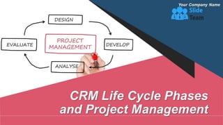 CRM Life Cycle Phases And Project Management Powerpoint Presentation Slides
