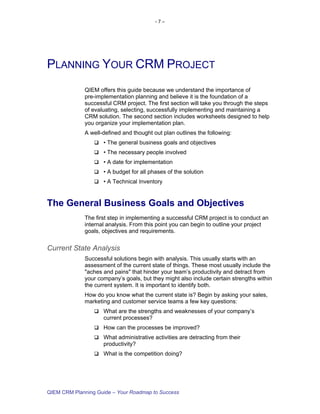 Crm planning guide