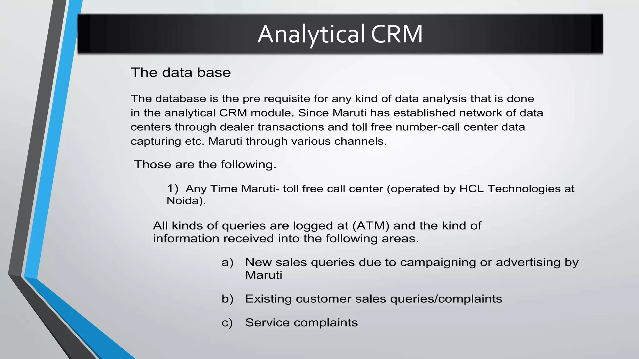 Crm ppt on maruti suziki PPTX