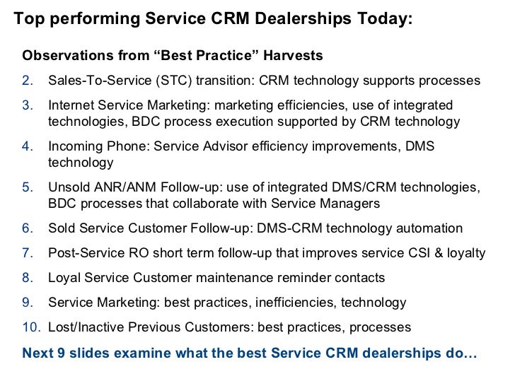 CRM Process Implementation For Car Dealers