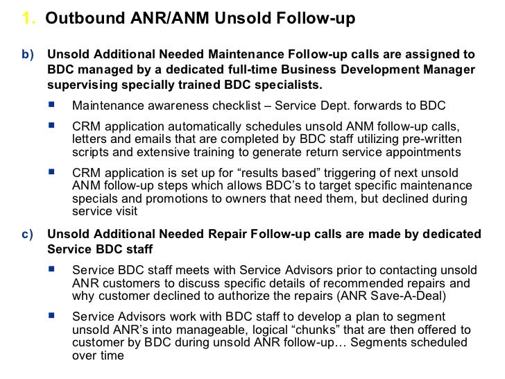 crm process implementation for car dealers automotive services department letter