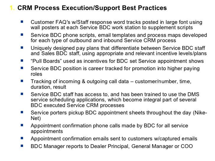 crm process implementation for car dealers