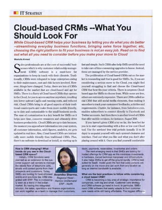 Cloud-based CRMs - What you Should look for