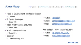 CRM Saturday - XrmToolBox with Jonas Rapp | PPTX