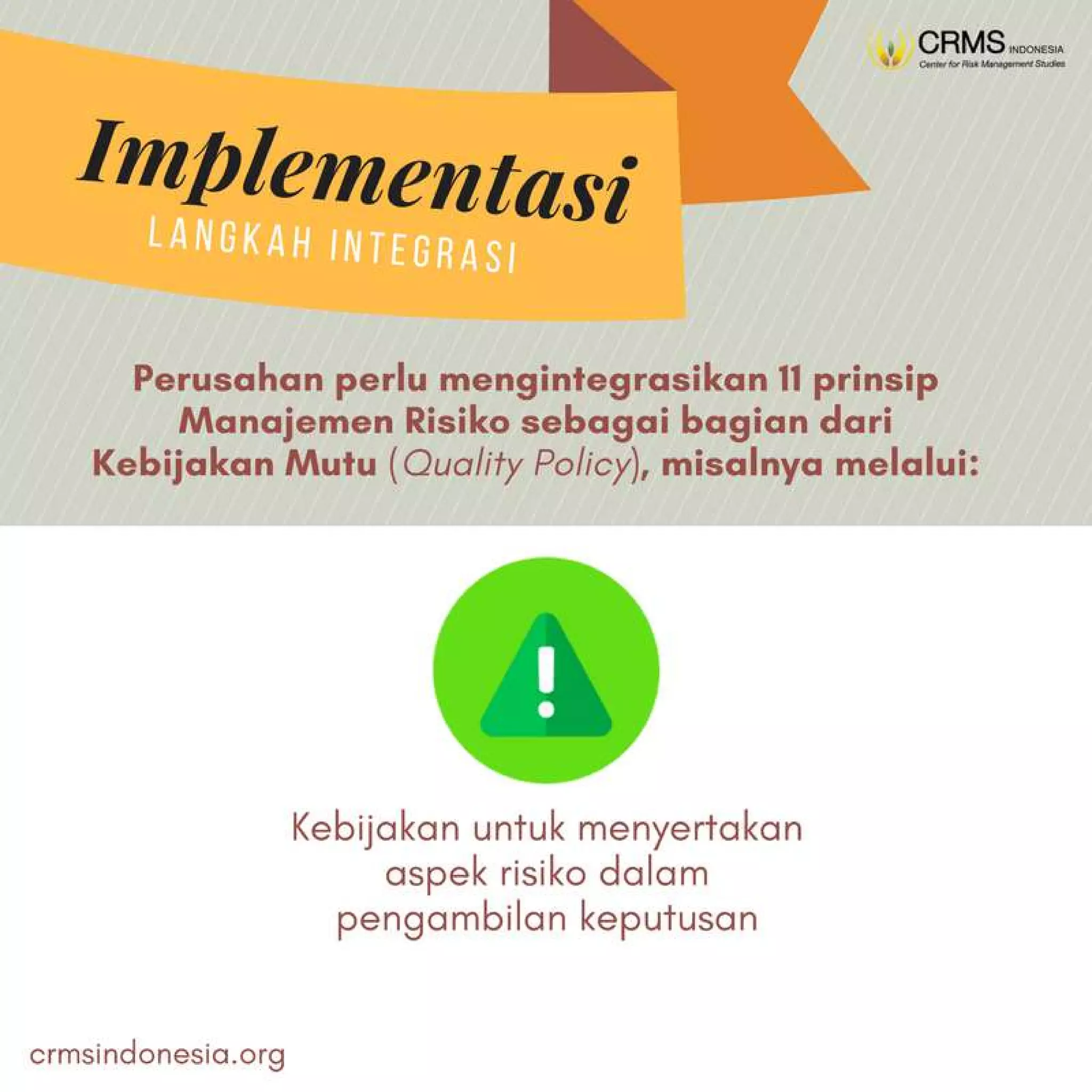 Integrasi ISO 31000 dan ISO 9001 - CRMS Indonesia