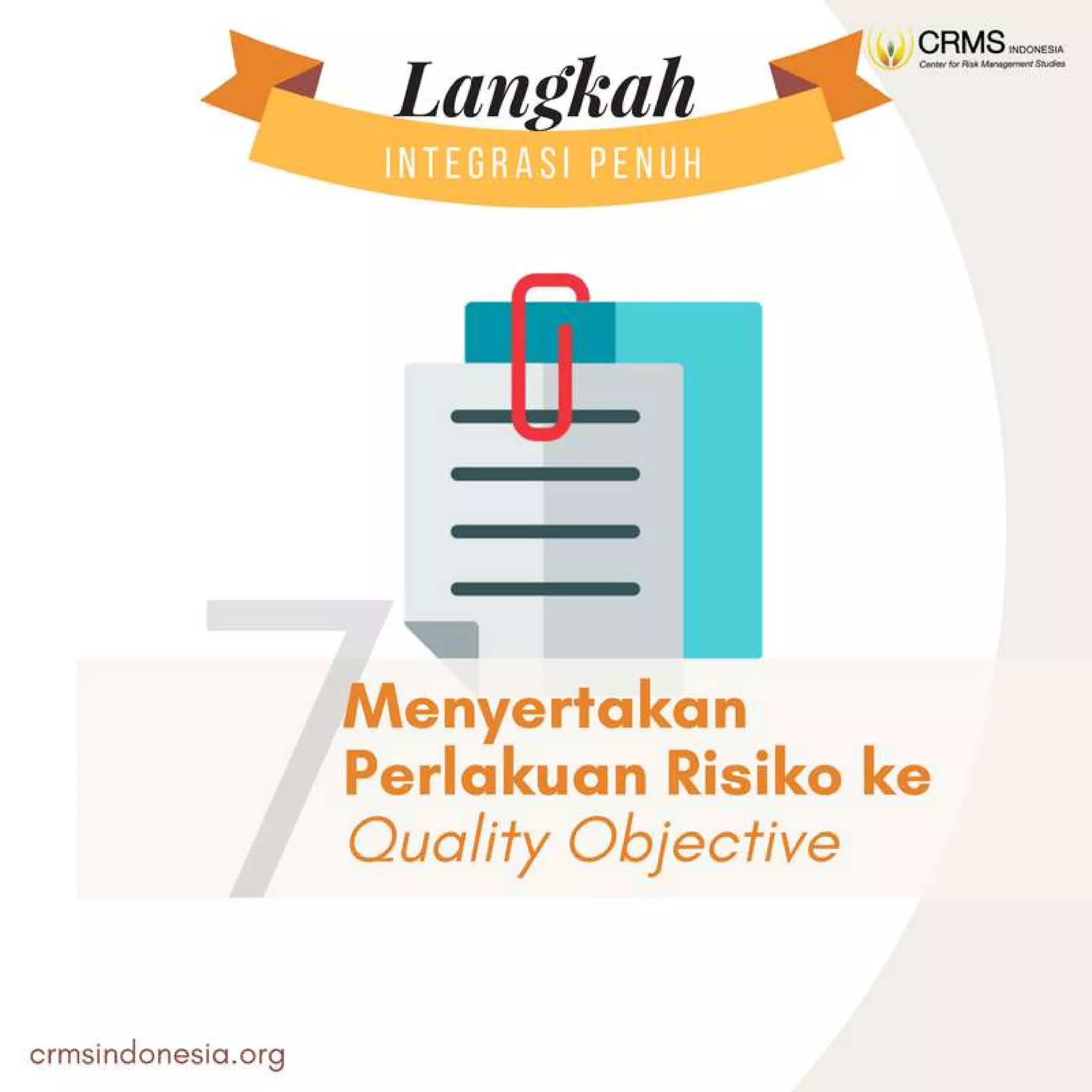 Integrasi ISO 31000 dan ISO 9001 - CRMS Indonesia