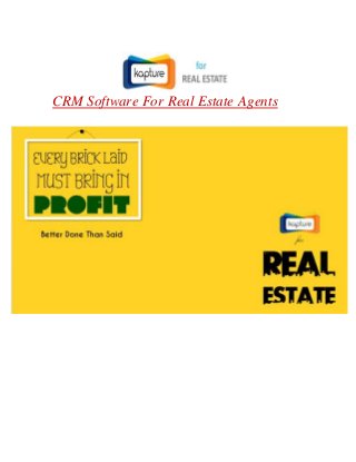 CRM Software For Real Estate Agents
 