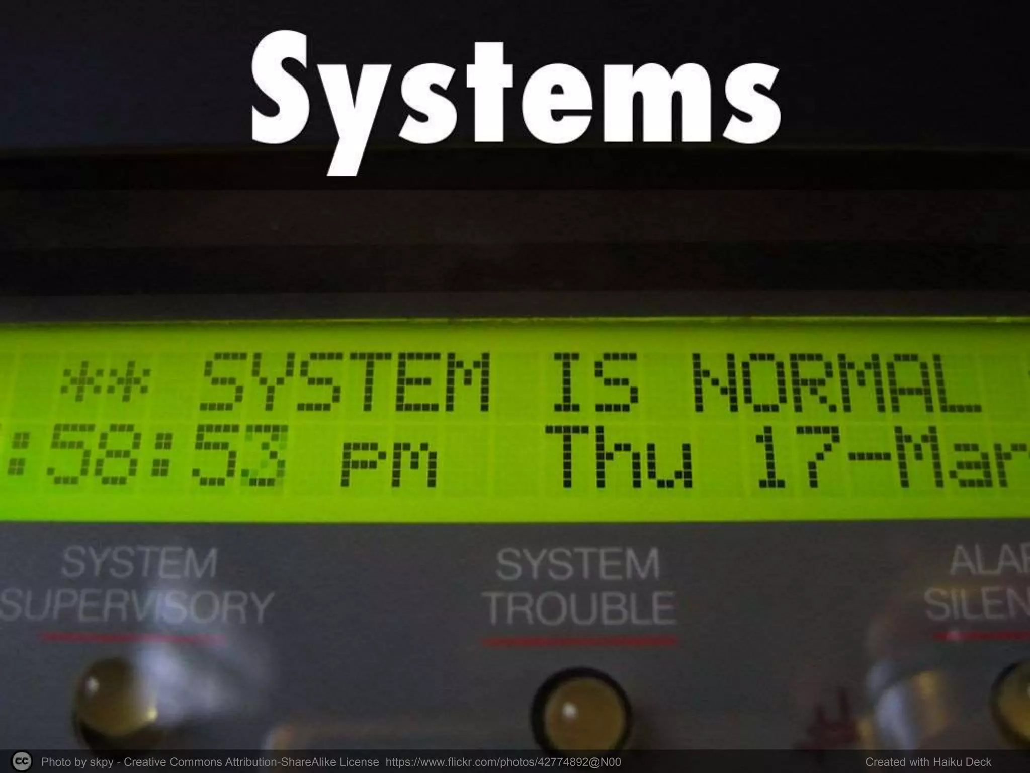 Photo by skpy - Creative Commons Attribution-ShareAlike License https://www.flickr.com/photos/42774892@N00 Created with Haiku Deck
@gabojimenez_
 