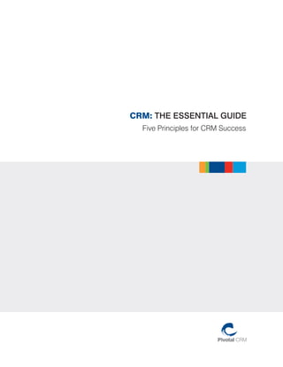 CRM: THE ESSENTIAL GUIDE
  Five Principles for CRM Success
 