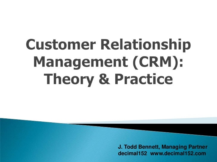 Customer relationship mgmt