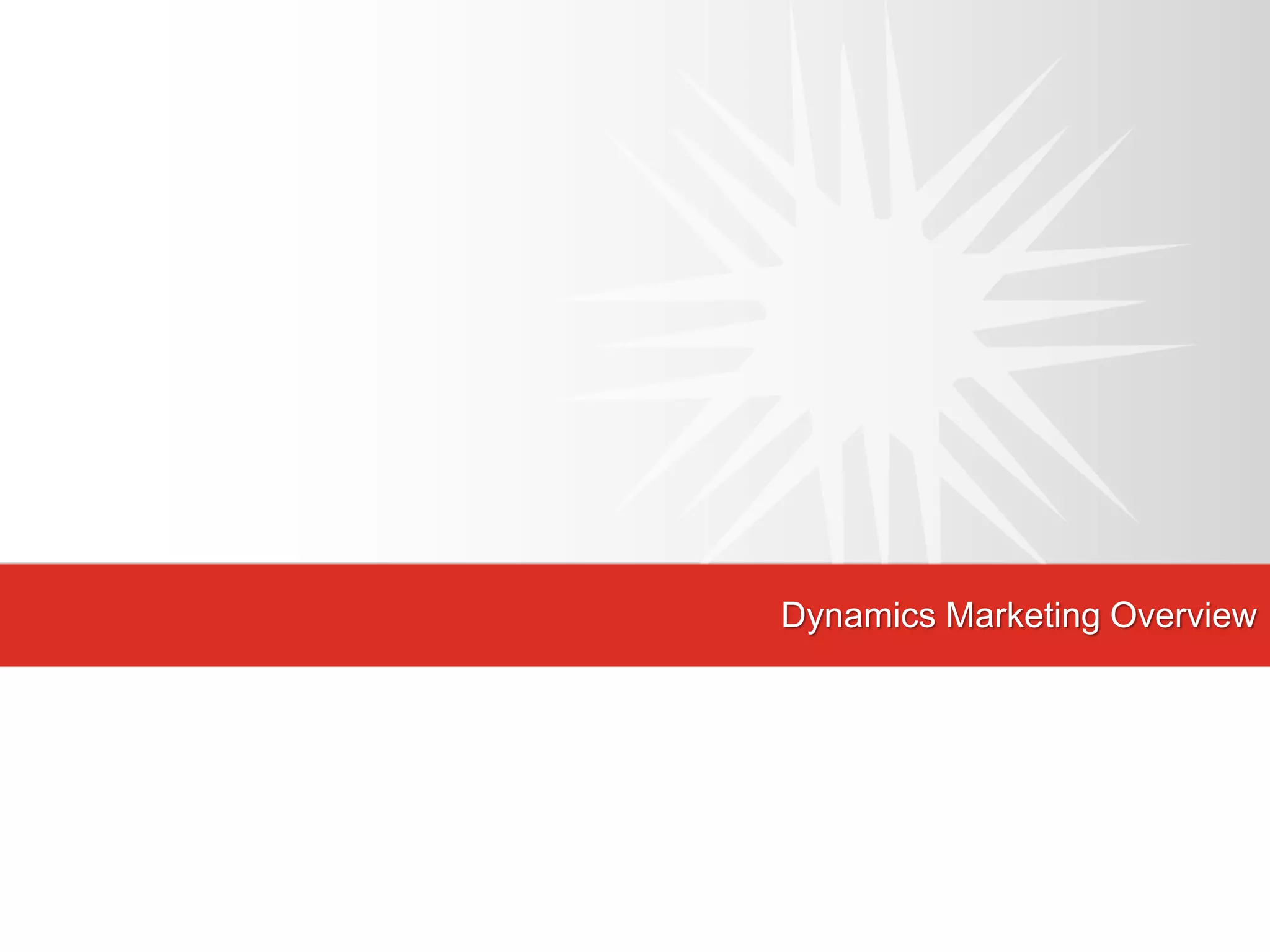 Dynamics Marketing Overview
 