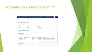 Account Groups and Related Info
 