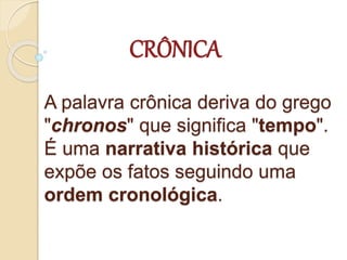 CRÔNICA - Gênero textual. Língua Portuguesa | PPT