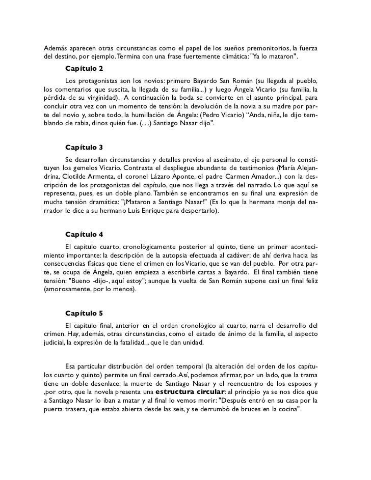 Cronica De Una Muerte Anunciada Capitulos