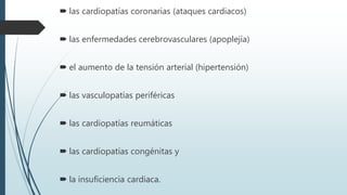 ¿Cuáles son los síntomas comunes de las
enfermedades cardiovasculares?
Síntomas de cardiopatía y AVC CARDIOPATÍA
 