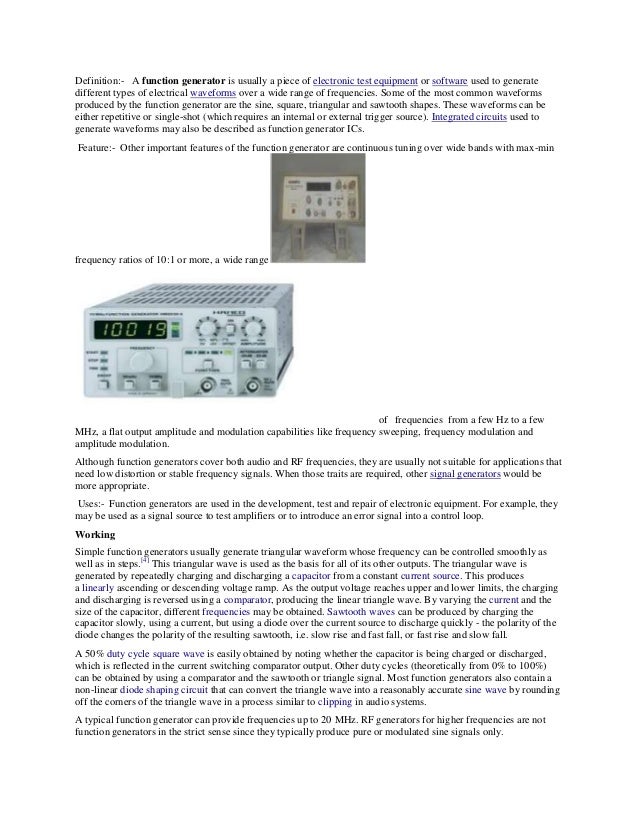 cathode ray oscilloscope &function generator