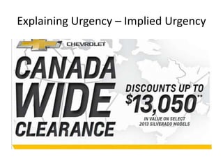 Explaining Urgency – Implied Urgency
 