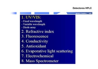Química Analítica / JCM
Detectores HPLC
 