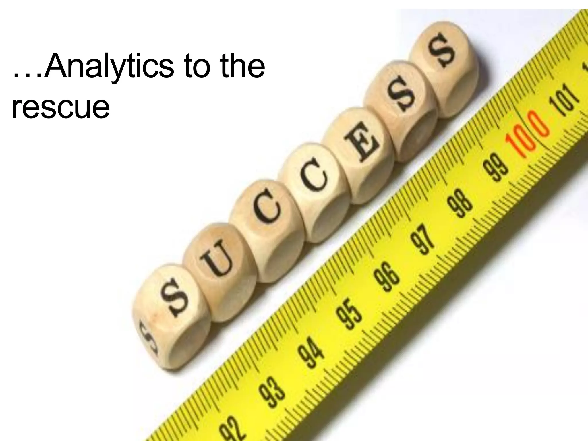 …Analytics to the
rescue
 