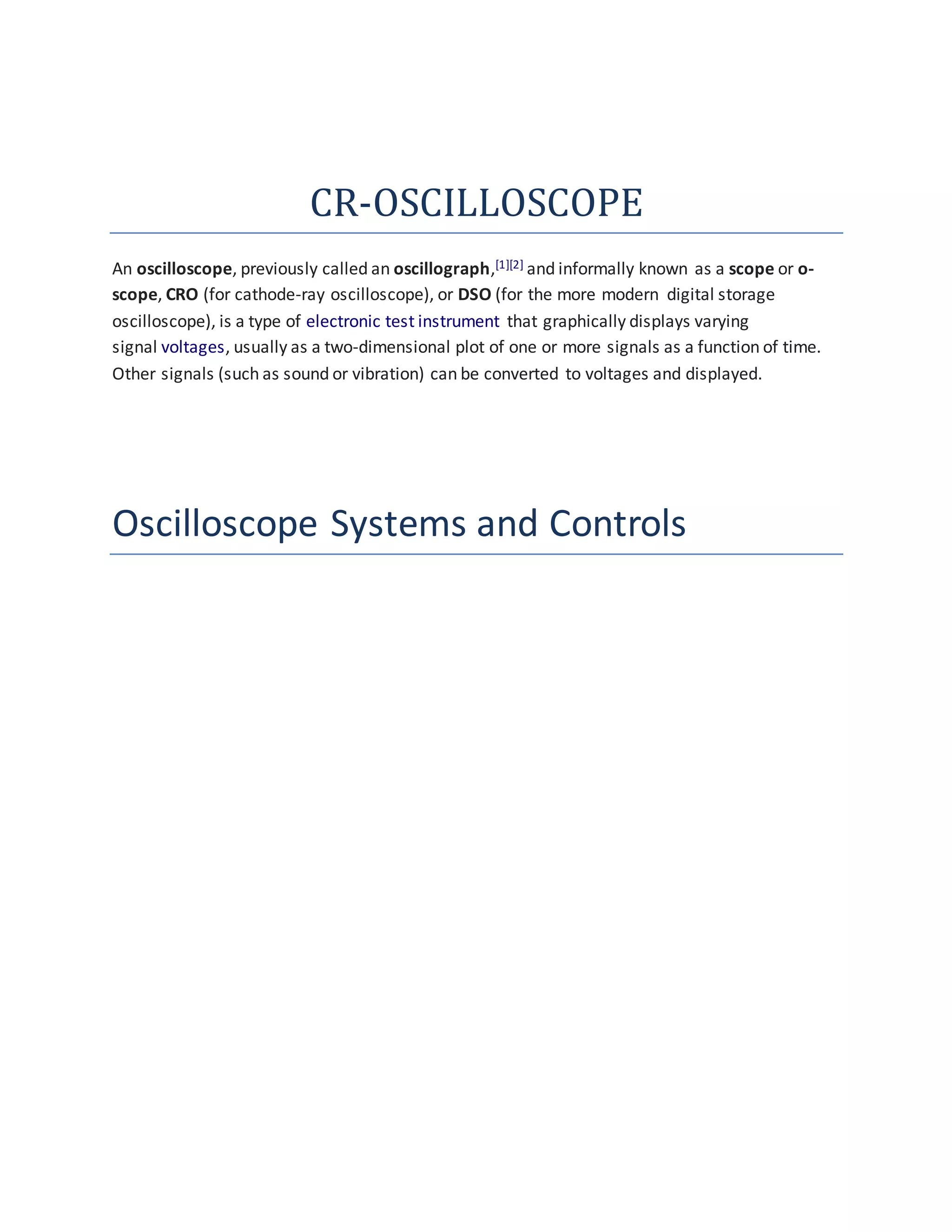 CRO and functional generator physics PDF