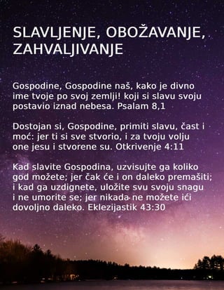 Croatian Praise Worship Thanksgiving Tract