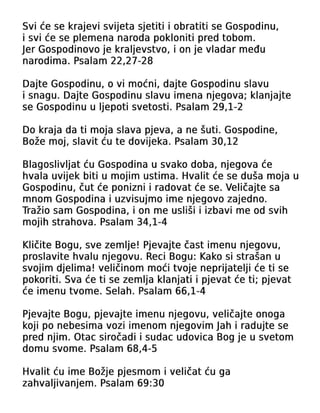 Croatian Praise Worship Thanksgiving Tract
