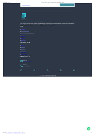 myemailid@gmail.com
Triple I Business is one of the growing companies in Delhi NCR, providing consultancy services for Permanent Residence and Study Visas in Canada, Australia,
Germany, UK, and many other countries. We also o er Visa services for Tourist visas and Visitor visas.
VISA
Study Visa
Permanent Residence
Self Employment/ Entrepreneur Visa
Travel Visa
Visitor Visa
Work Visa
Investor Visa
INFORMATION
About Us
Our O ces
Contact Us
Terms of Use
Privacy Policy
Fraud Prevention
GET IN TOUCH
Mail U s
info@tripleibusiness.com
Call U s
+
011 46520736
© 2021 Copyright:Triple I Business Services Pvt. Ltd.
S u b s c r i b e
04/06/2024, 15:44
https://www.tripleibusiness.com/blog/croatia-tourist-visa 4/4
Croatia Tourist Visa for Indians: A Complete Guide (2024)
 
