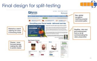 19
Final design for split-testing
 