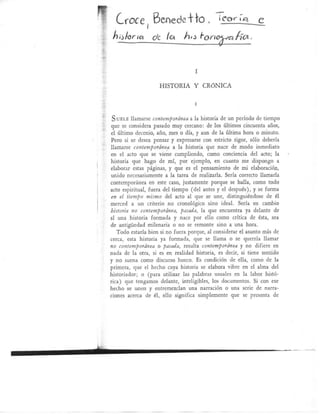 Croce, Benedetto. Teoría e historia de la historiografía, 11-40.