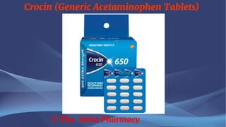Crocin (Generic Acetaminophen Tablets)
© The Swiss Pharmacy
 