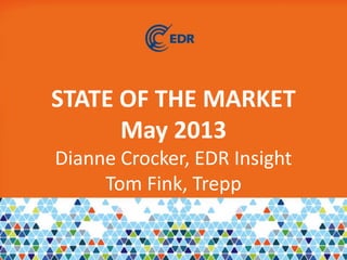 STATE OF THE MARKET
May 2013
Dianne Crocker, EDR Insight
Tom Fink, Trepp
 