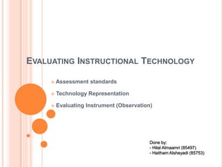 Evaluating Instructional Technology ,[object Object]