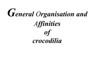 General Organisation and
Affinities
of
crocodilia
 