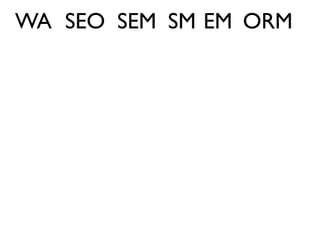 WA SEO SEM SM EM ORM
 