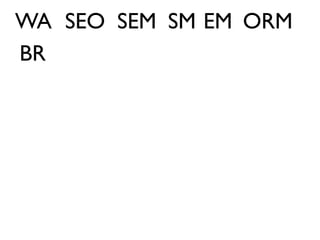 WA SEO SEM SM EM ORM
BR
 