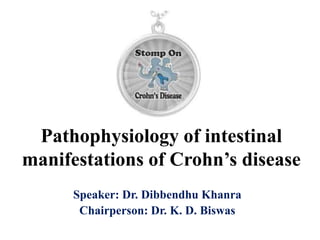 Pathophysiology of intestinal
manifestations of Crohn’s disease
Speaker: Dr. Dibbendhu Khanra
Chairperson: Dr. K. D. Biswas

 