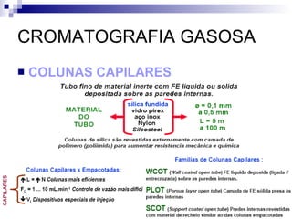 CROMATOGRAFIA GASOSA COLUNAS CAPILARES 