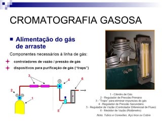 CROMATOGRAFIA GASOSA Alimentação do gás de arraste 